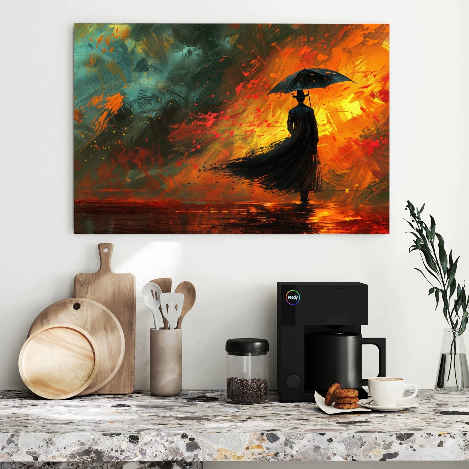 Magnetická tabule Muž S Slunečník 90 × 60 cm