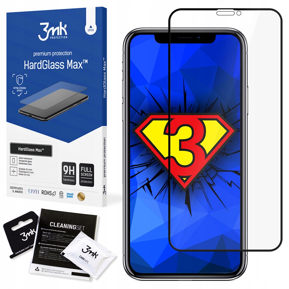 

Szkło hartowane 9H do iPhone X - 3mk HardGlass Max