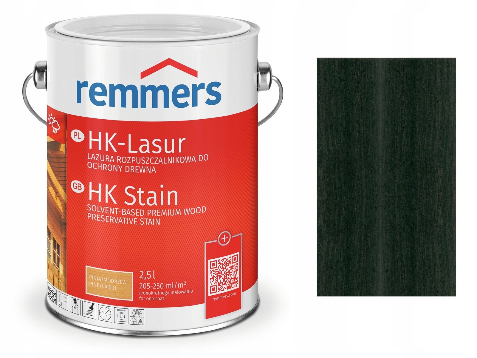 Remmers HK-Lasur impregnat do drewna 2,5 L Heban