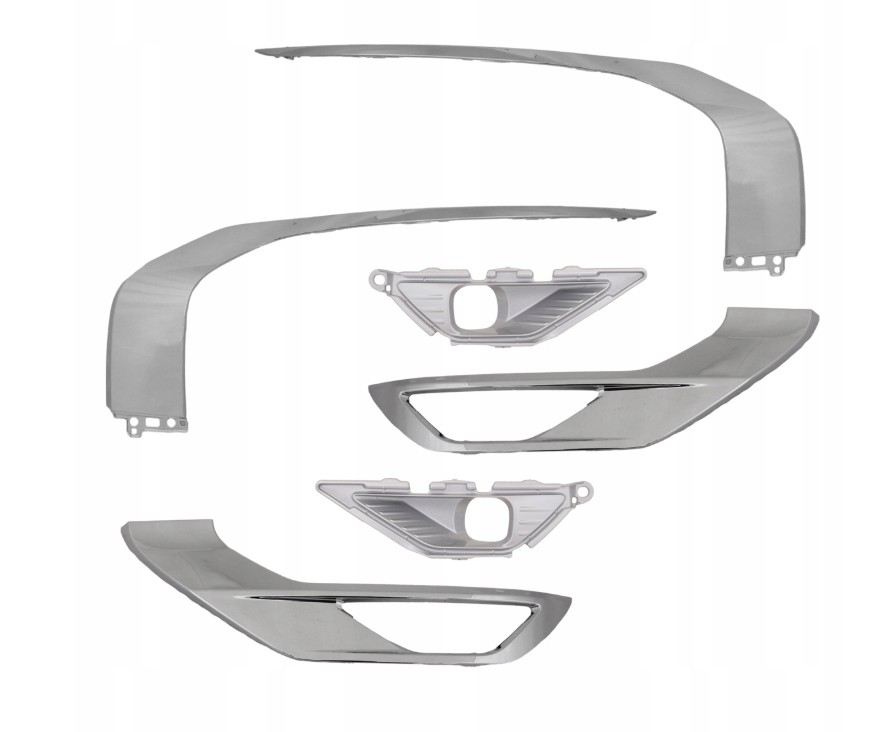 Mitsubishi Outlander IV '01-ATRAPY Lišty Nárazníku Mřížky Chrom Komplet P+l