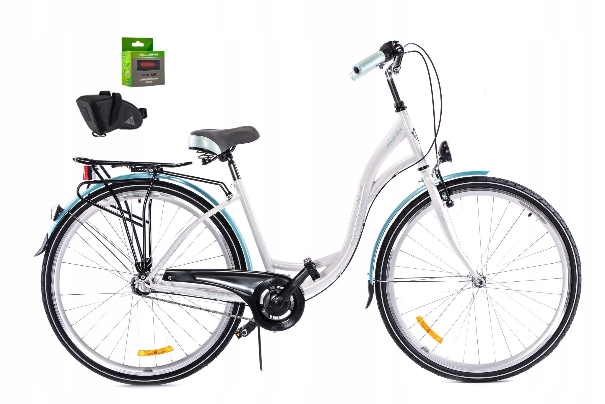 Rower 26 Storm Amsterdam Eco stal. NEXUS-3 17" biało-morski