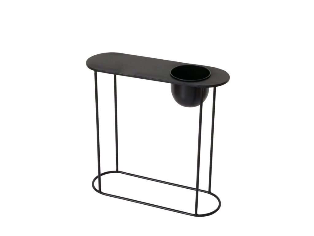 Odkladací stolík Pluto, kovový, výška 56 cm, čierny