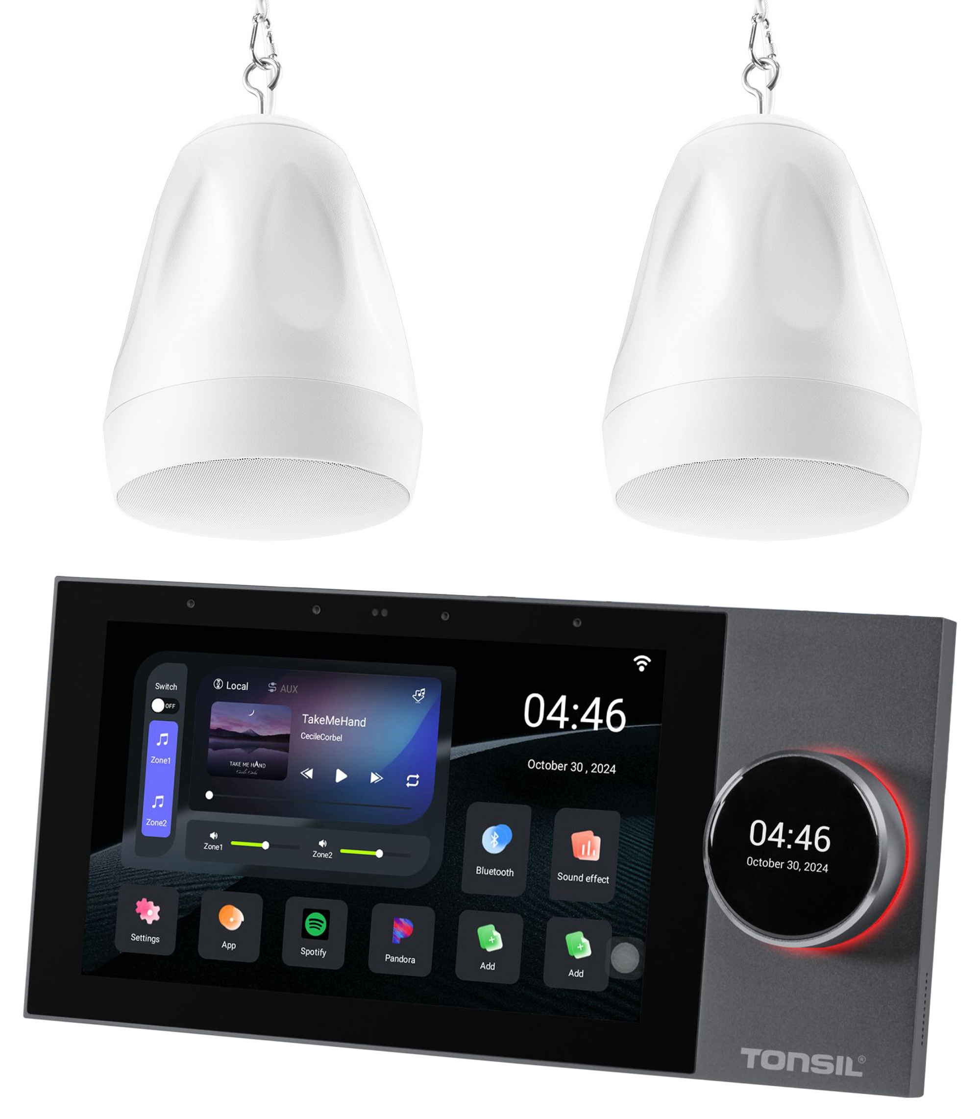 Nástěnný přehrávač zesilovač Tonsil WS-120 2x závěsný reproduktor ZGSW45W