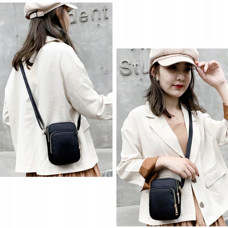 Torebka MINI Telefon Portfel Czarna Na Ramię Model L232