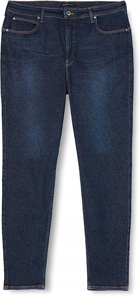Lee Úzké Nohavice Dámské Džíny Tmavě Námořnická Modrá Se Švy Plus Size 42/31 6FA