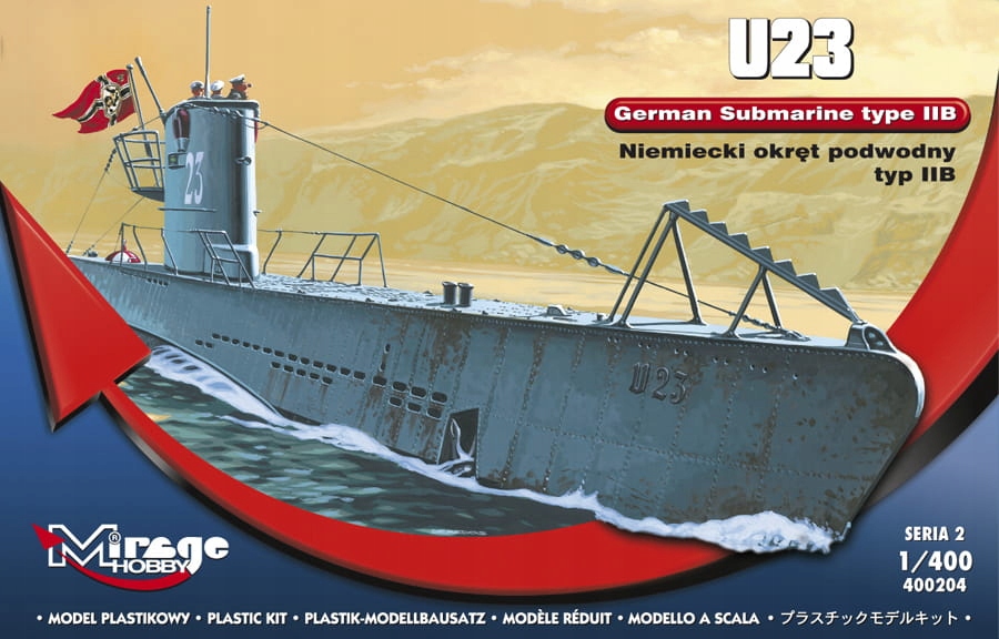 Mirage 400204 1:400 U-boot U-23 type Iib Niemiecki