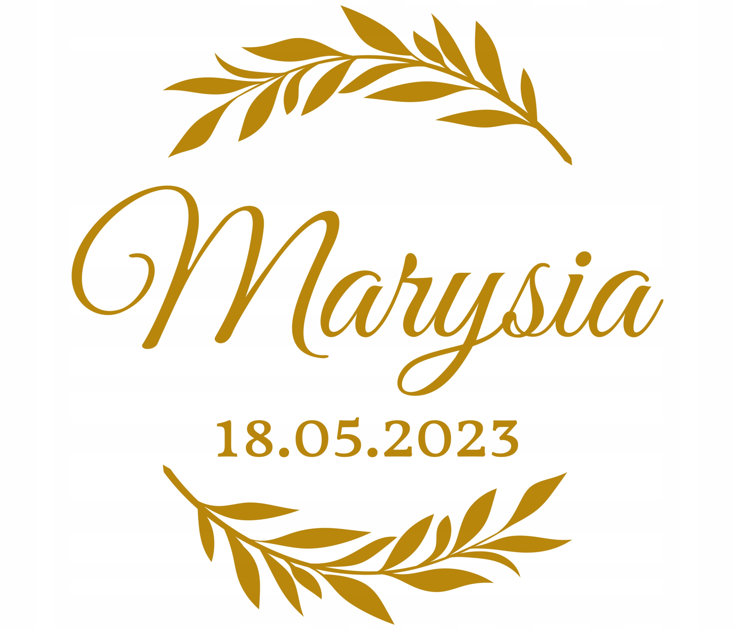 naklejka na tablicę powitalną Twoje imię i data Marka inna