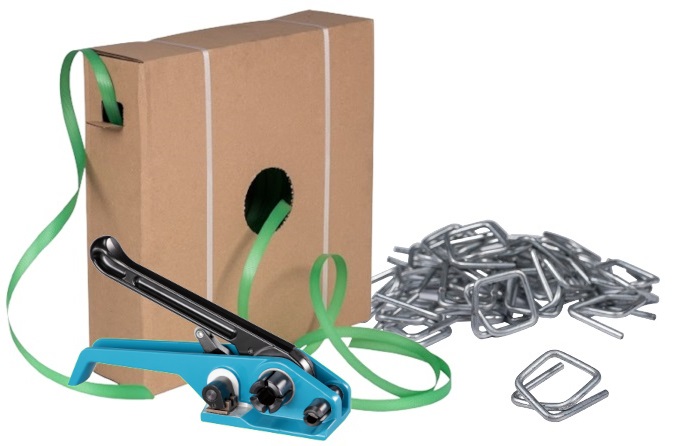 16mm/1000m ZESTAW TAŚMA PP ZIELONA DO PALET