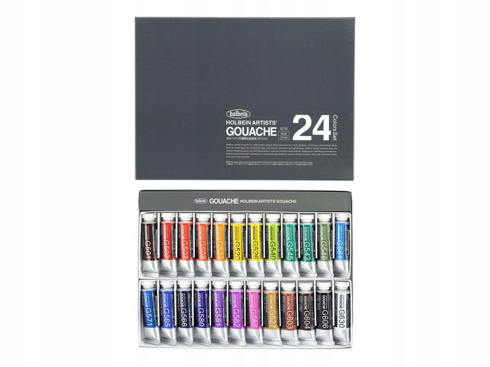 Sada barev Gouache Holbein Artist 24k 15ml G715
