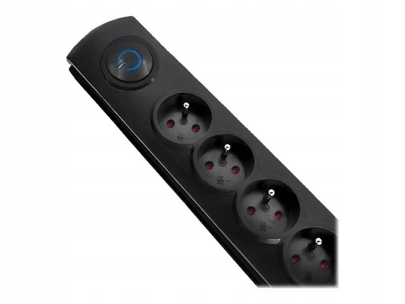 Qoltec Surge protector Quick Switch 5 sockets 1.8m black