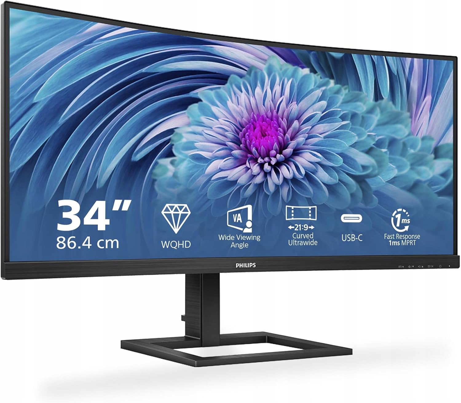 Monitor Philips 346E2CUAE 34 UltraWide Wqhd Va 120Hz 1ms Usb-c