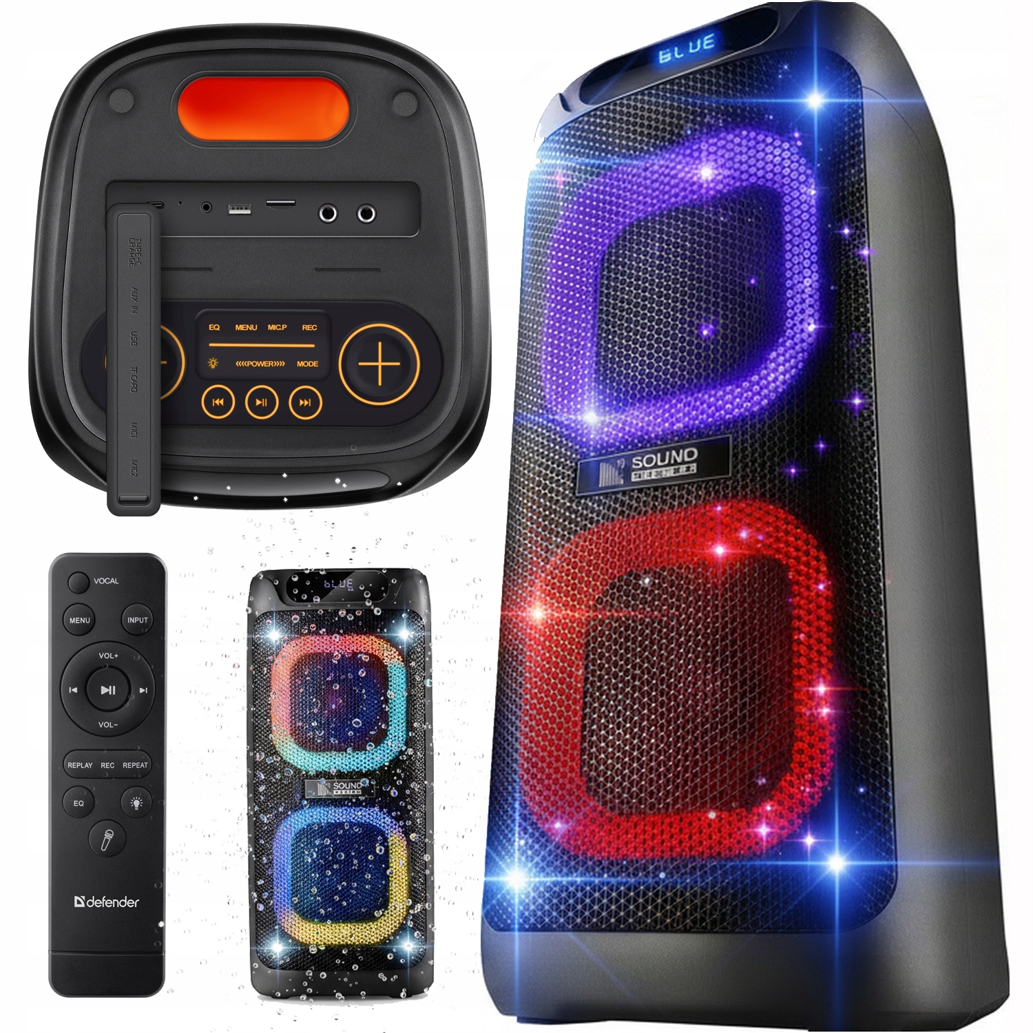 DUŻY GŁOŚNIK BEZPRZEWODOWY PRZENOŚNY KARAOKE BLUETOOTH 100W PILOT RADIO FM