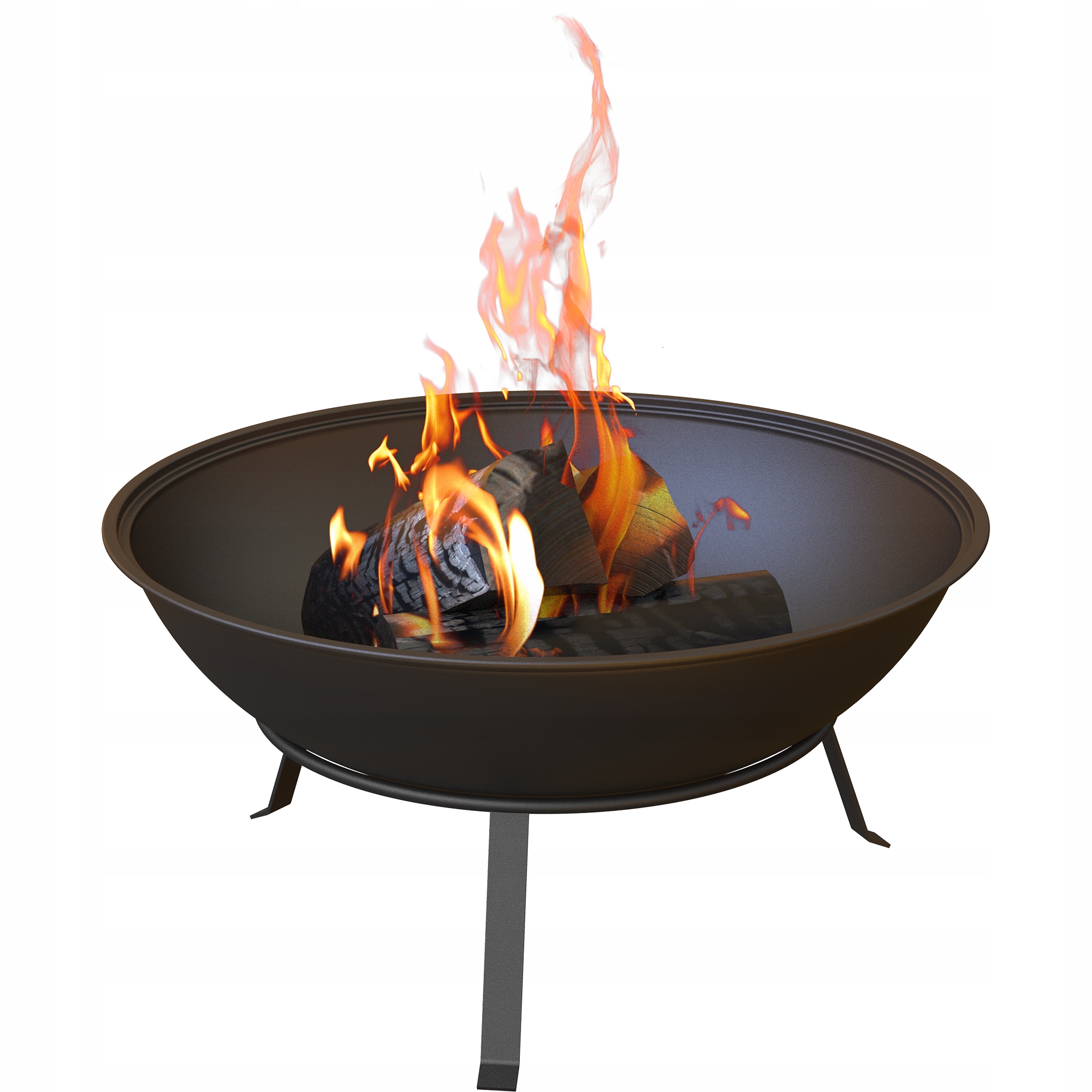 Zahradní ohniště surová ocel černá Ø55 cm k ohništi pod kotlík