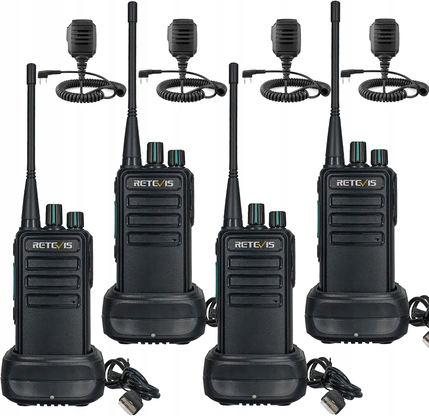 Retevis Rb629 Walkie Talkie PMR446 (4 шт., Черный)