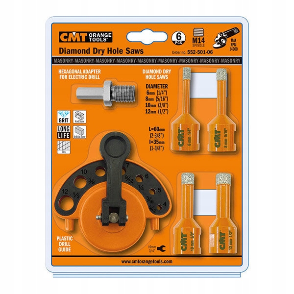 CMT 552-501-06 ZESTAW WIERTEŁ DIAMENTOWYCH 6 el.