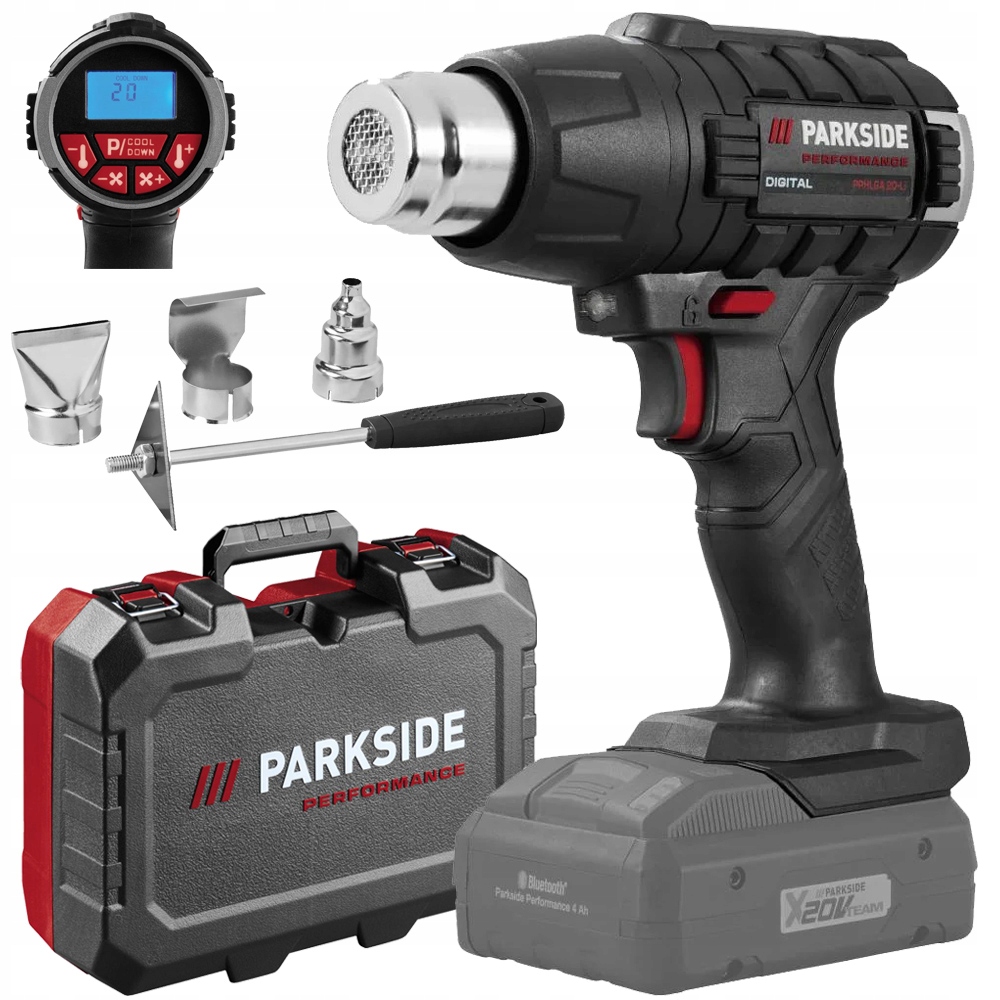Horkovzdušná Pistole Parkside Pphlga B3 20V 3 Trysky Kufr