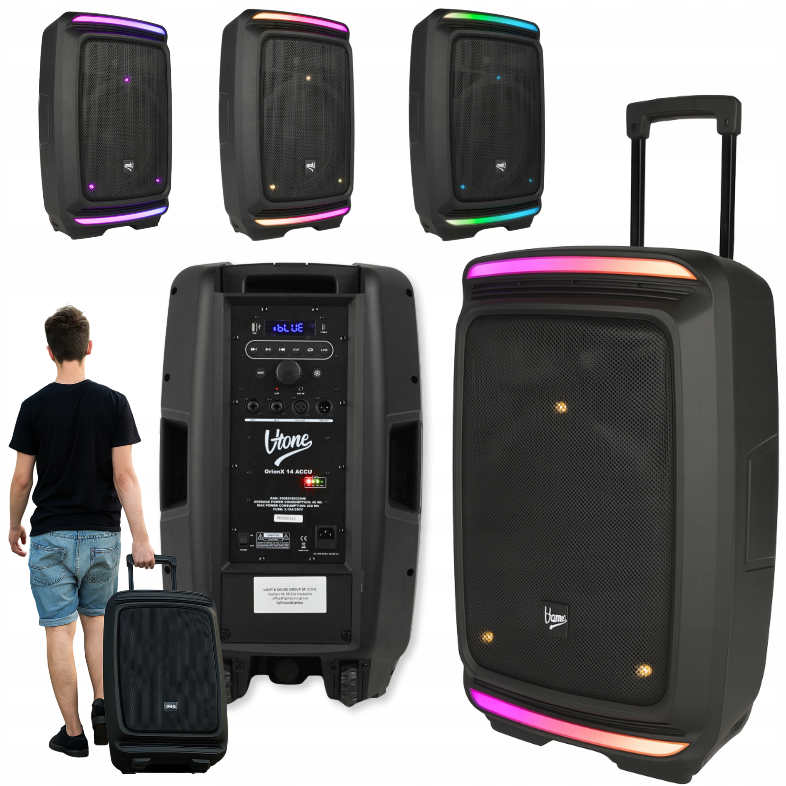 Mobilní Aktivní Reproduktor V-tone OrionX 14 Accu Bluetooth Dsp 135W Rms Usb Fm