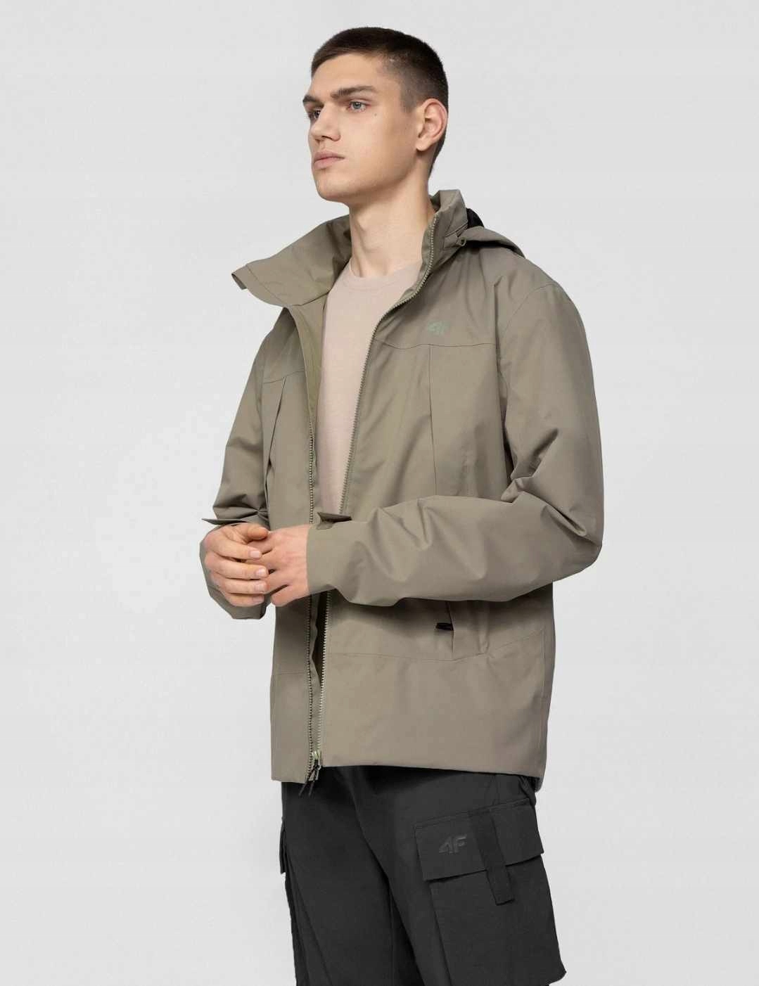 4F Pánská Městská Bunda Membrána 5 000 Větrovka H4L22 KUM002 Khaki vel. XL
