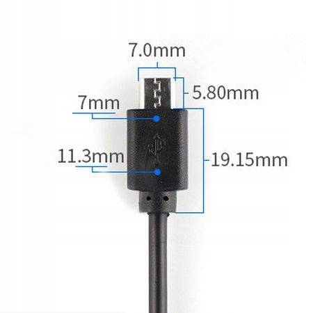 Wtyk Micro USB z przewodem 30cm - kabel zasilający Marka bez marki