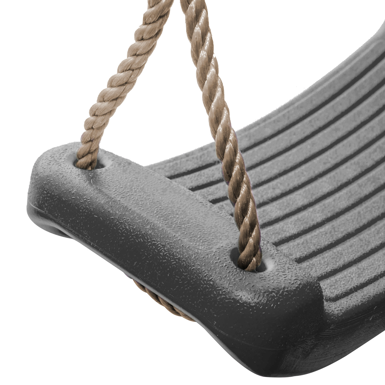 Huśtawka ogrodowa DESKA siedzisko Szare + ZESTAW 2 szt obejma 9x9cm Wysokość produktu 4 cm