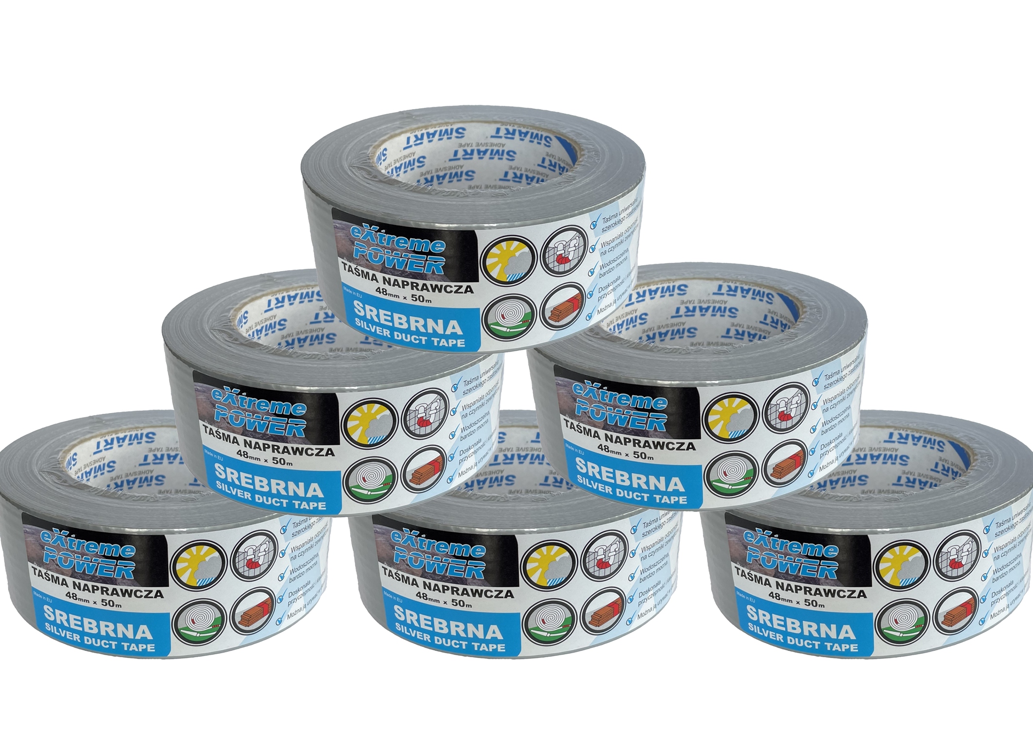 Taśma naprawcza montażowa silver DUCT TAPE SMART Długość 50 m