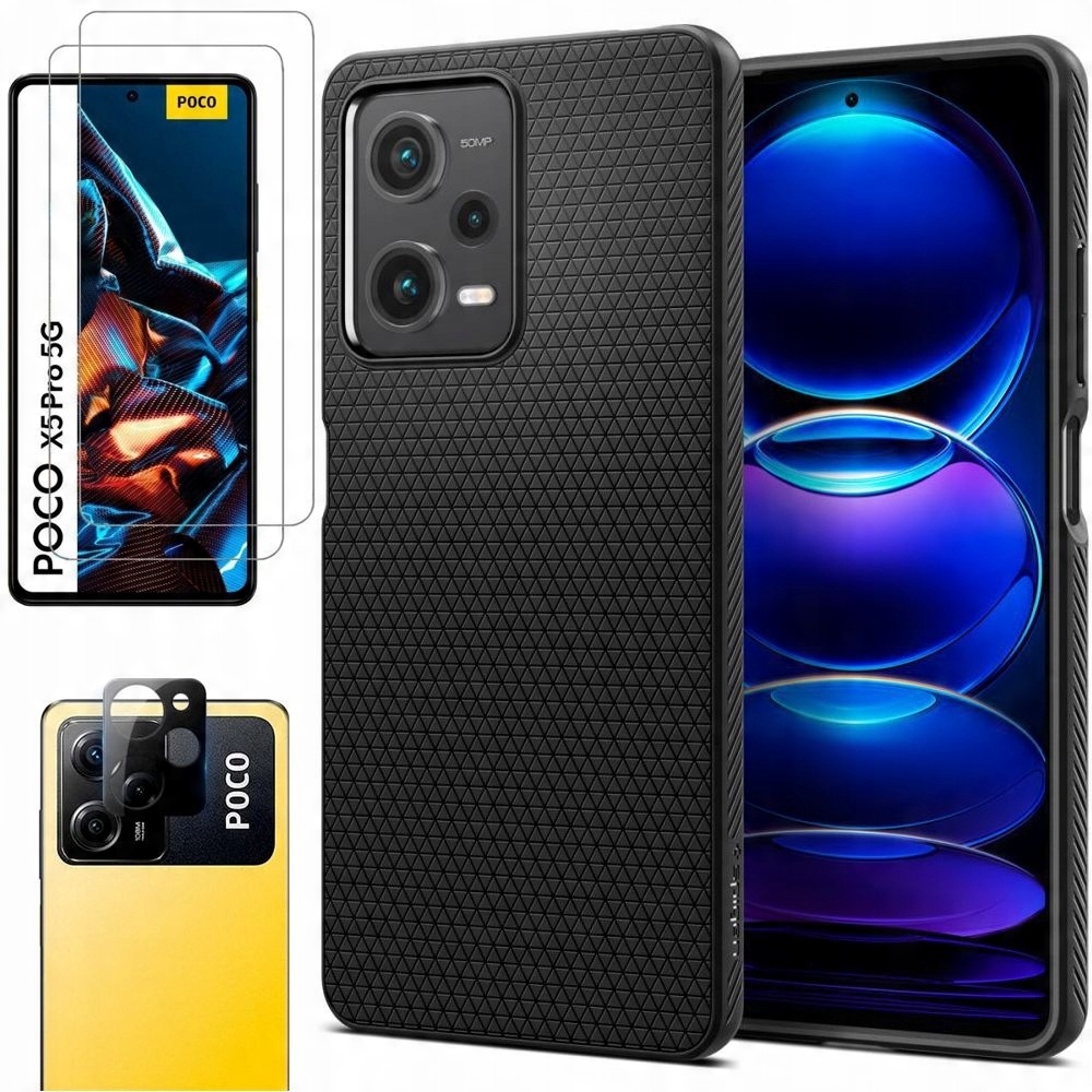 

Etui 2x Szkło Aparat do Poco X5 Pro 5G, Spigen Air
