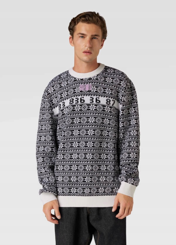 Vtmnts Pánský svetr z vlny v bílo-černé barvě, velikost. S