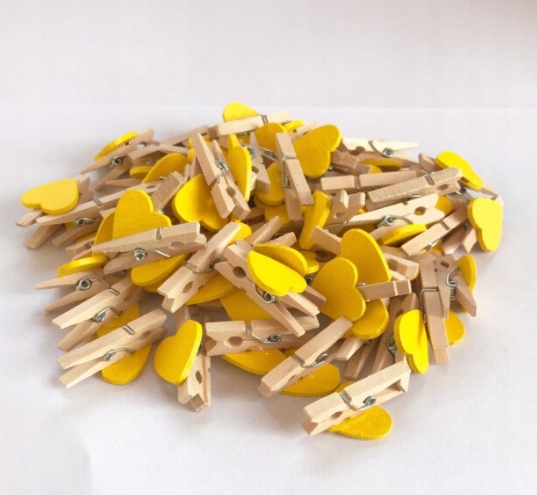 

Spinacze klamerki serce Żółte 3 cm 5 sztuk