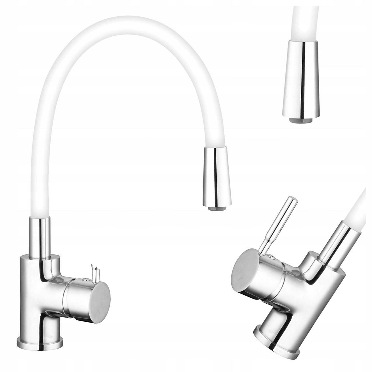 Kuchynská Batéria S Flexibilným Výtokom Diamond King Biela