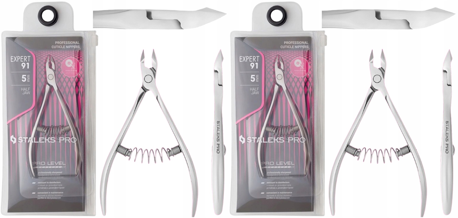 2 kusy Profesionální kleště na kůži Expert 5 mm Staleks Ideální ostrost