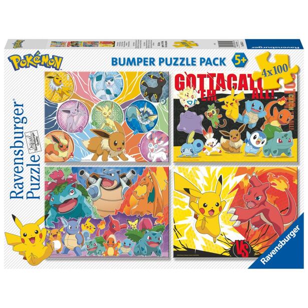 Puzzle 4x100 Pokemon Ravensburger