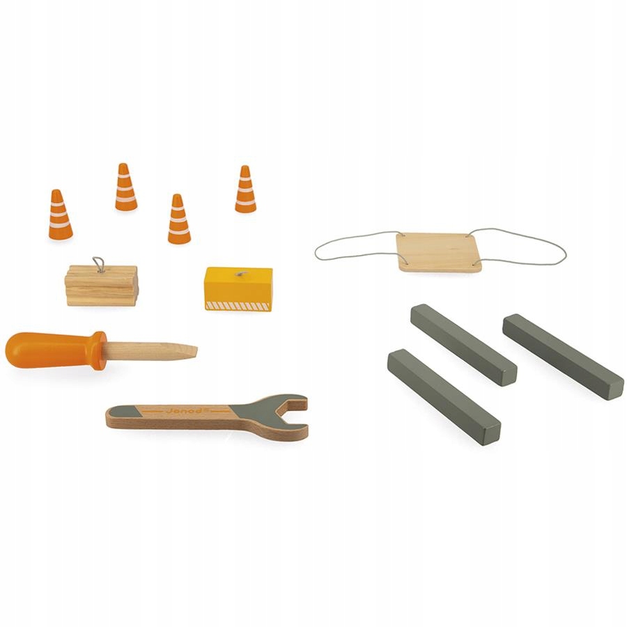 Duży drewniany dźwig do składania z narzędziami 3+, Janod Marka Janod