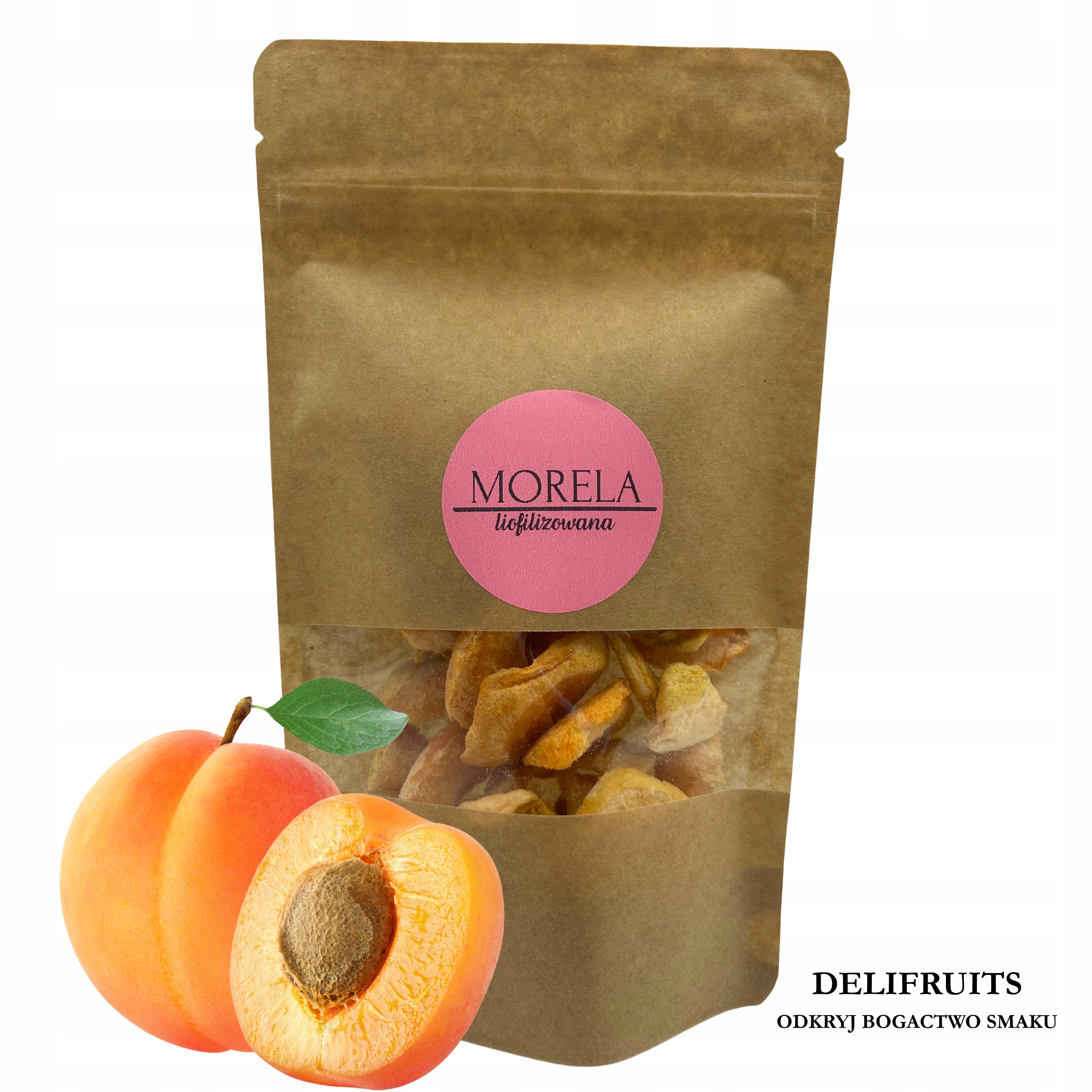 Morela Liofilizowana 500G Delifruits Kawałki Chrupiąca Przekąska Premium