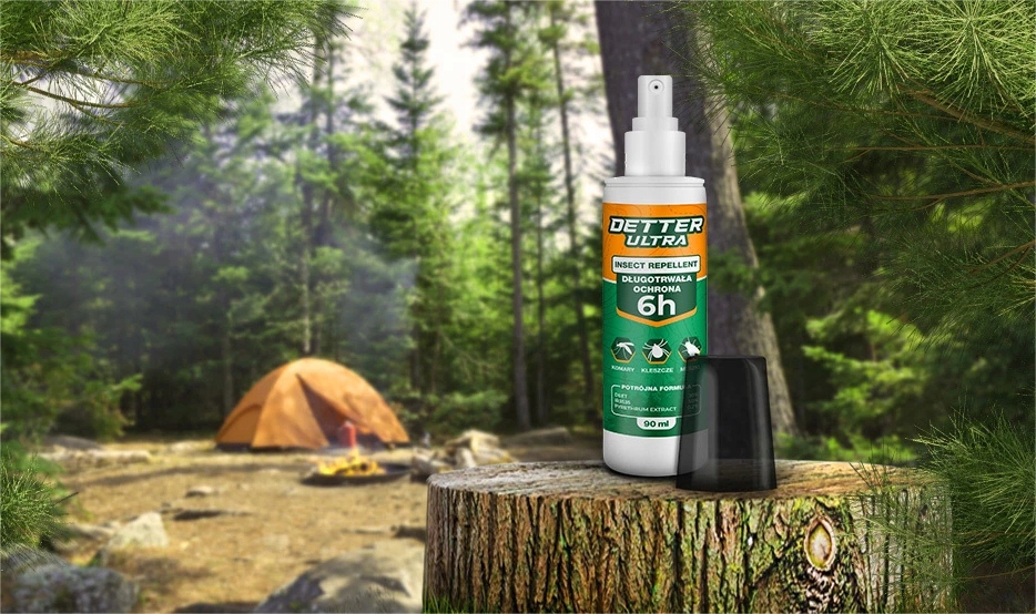 ŚRODEK SPRAY PREPARAT NA KOMARY KLESZCZE MESZKI OSY DETTER ULTRA 90ML Zastosowanie przeciwko kleszczom