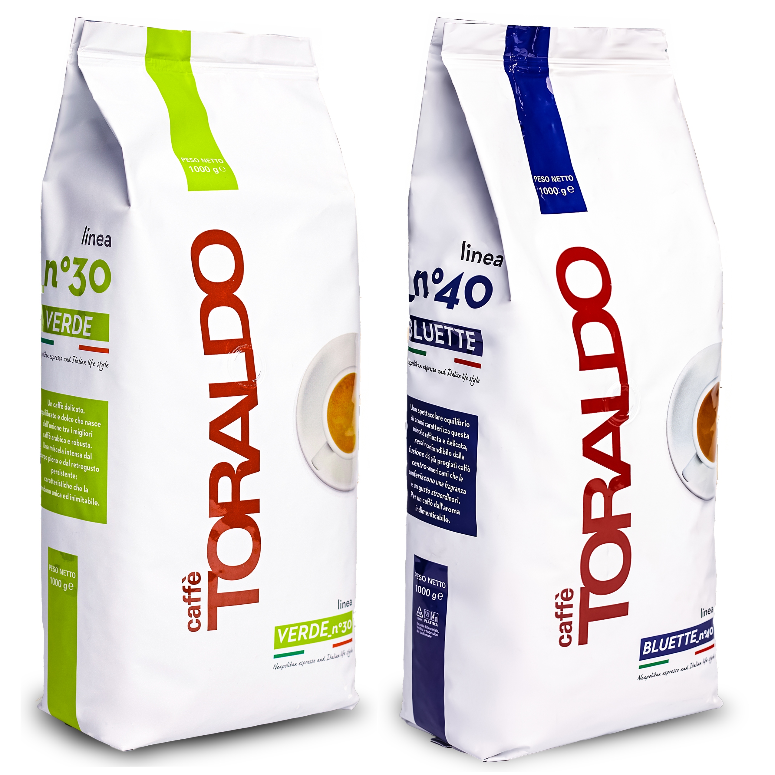 Levně Káva zrnková 2x1kg smíšená Arabica Robusta 100% Italská x2 Blue Verde