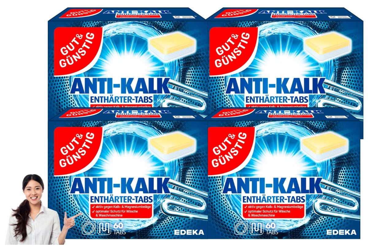 Levně Gut & Gunstig Odvápňovací tablety do pračky (s praním) na kámen 240 ks