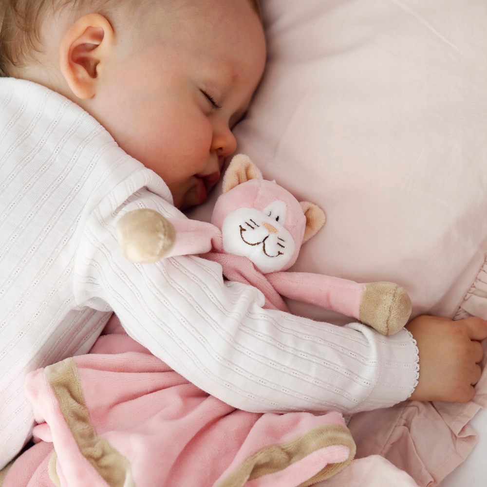 Kocyk przytulanka dla niemowląt, pluszak kot, maskotka Diinglisar 35x35cm Rodzaj przytulanki