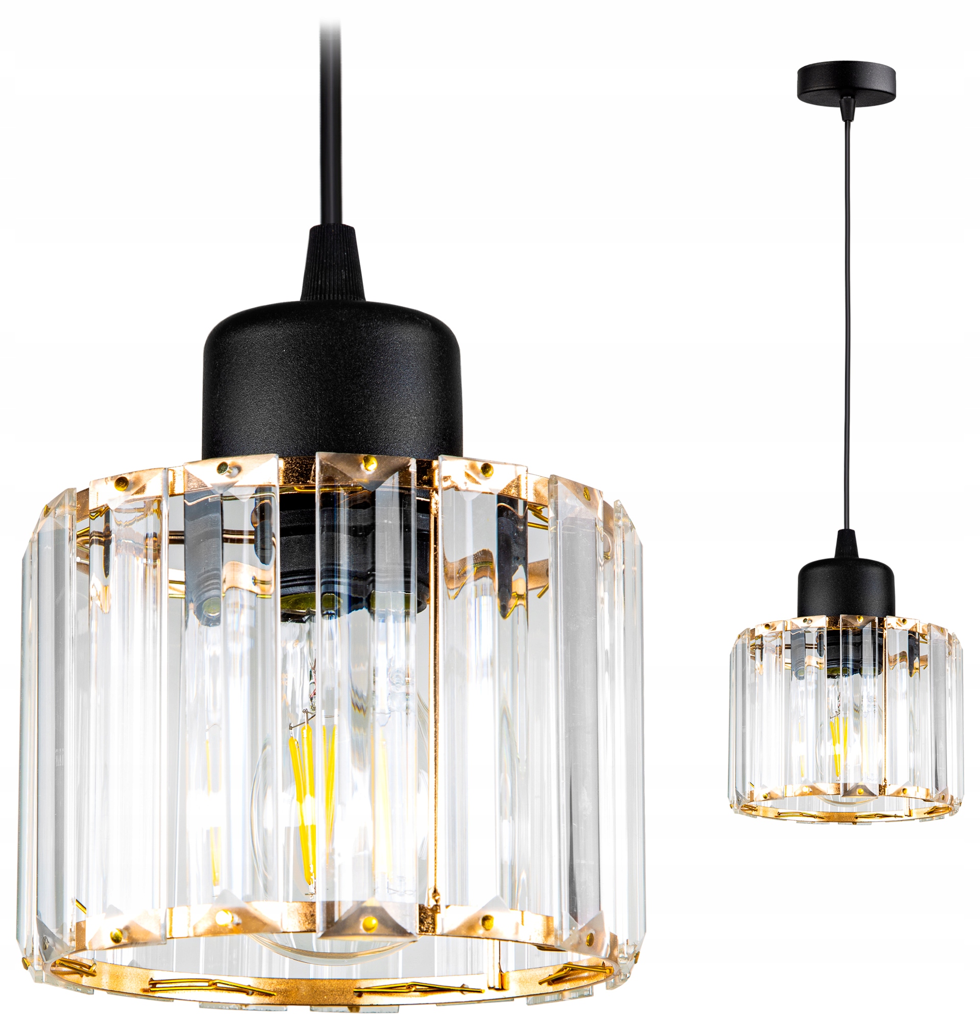 

Lampa Wisząca Sufitowa Żyrandol Szklana Kryształ