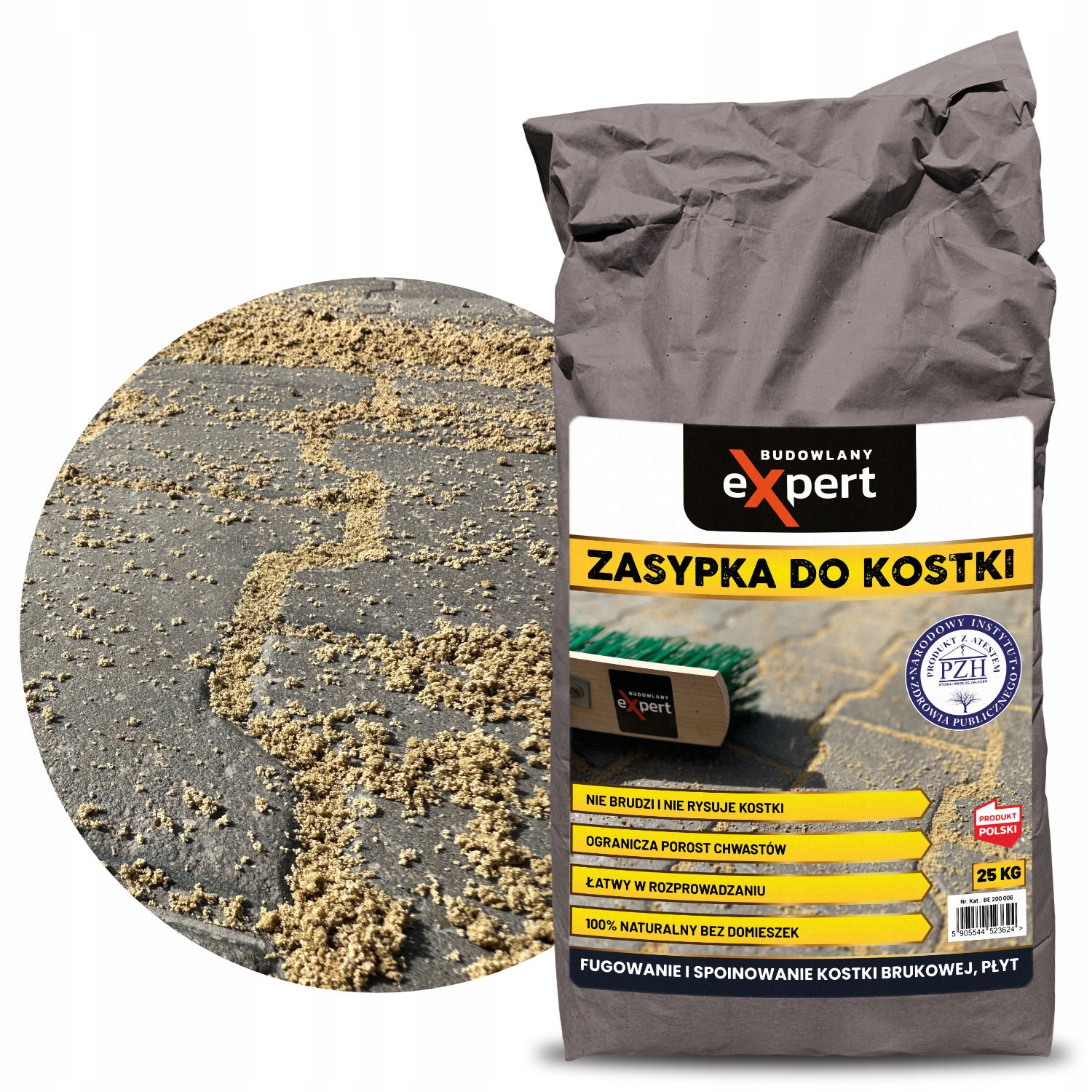 ZASYPKA DO KOSTKI BRUKOWEJ PIASEK KWARCOWY PREMIUM FUGA DO PŁYT TARASOWYCH