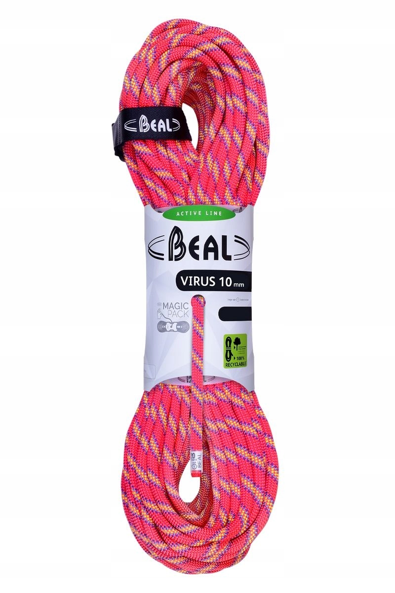 Beal Dynamické horolezecké lano Virus 10 mm 70 m růžové