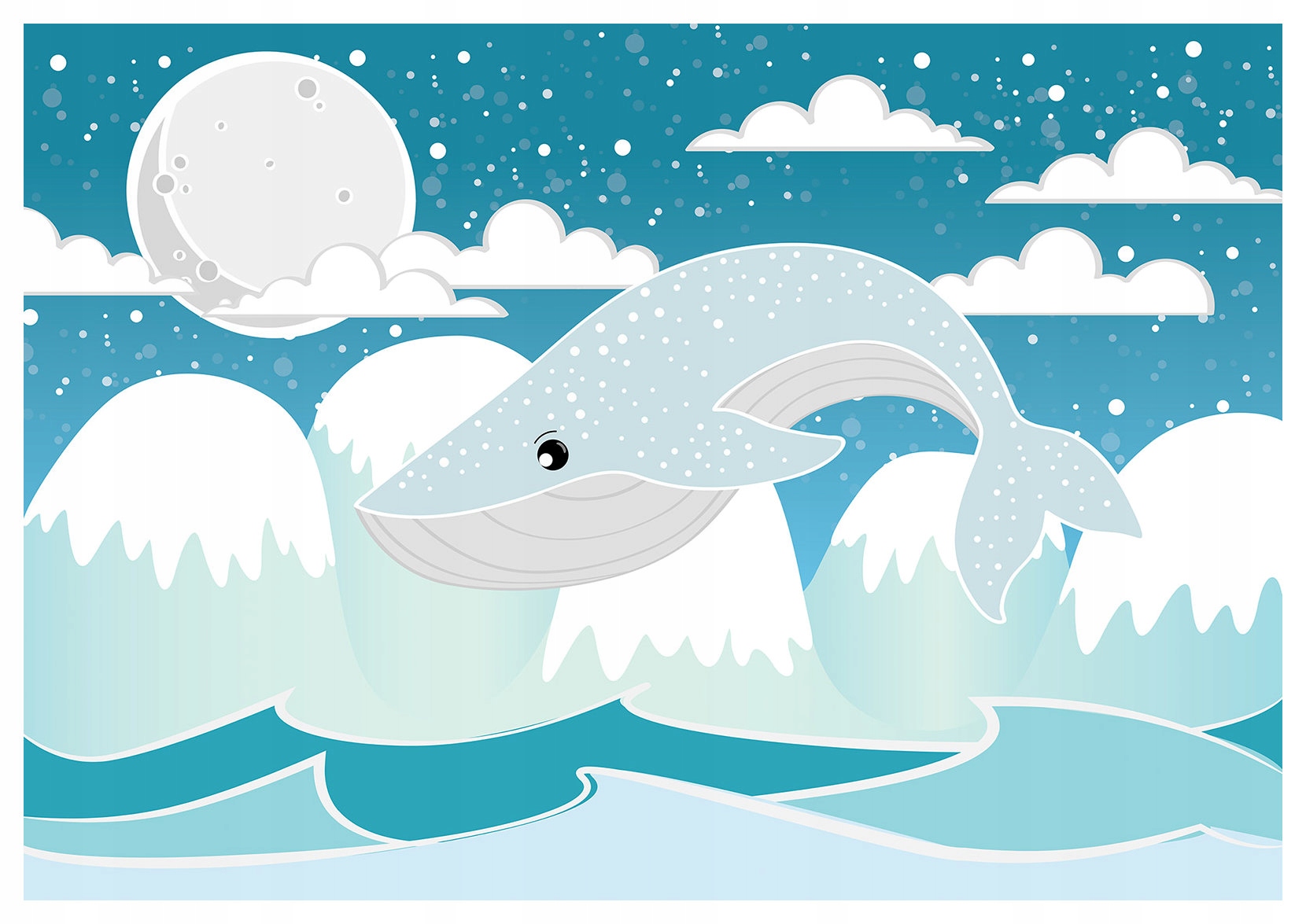 Fototapeta Velryba v horách snů do dětského pokoje 416x290 lepidlo