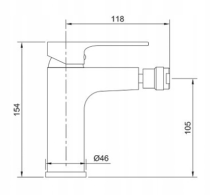 BATERIA BIDETOWA STOJĄCA KRAN HYDROLAND SENJA Kod producenta B656.BK