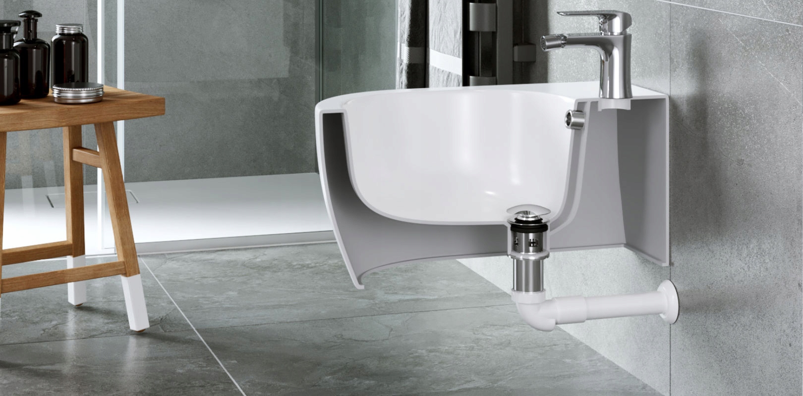 EXCELLENT Syfon niski umywalkowo-bidetowy Rodzaj umywalkowy