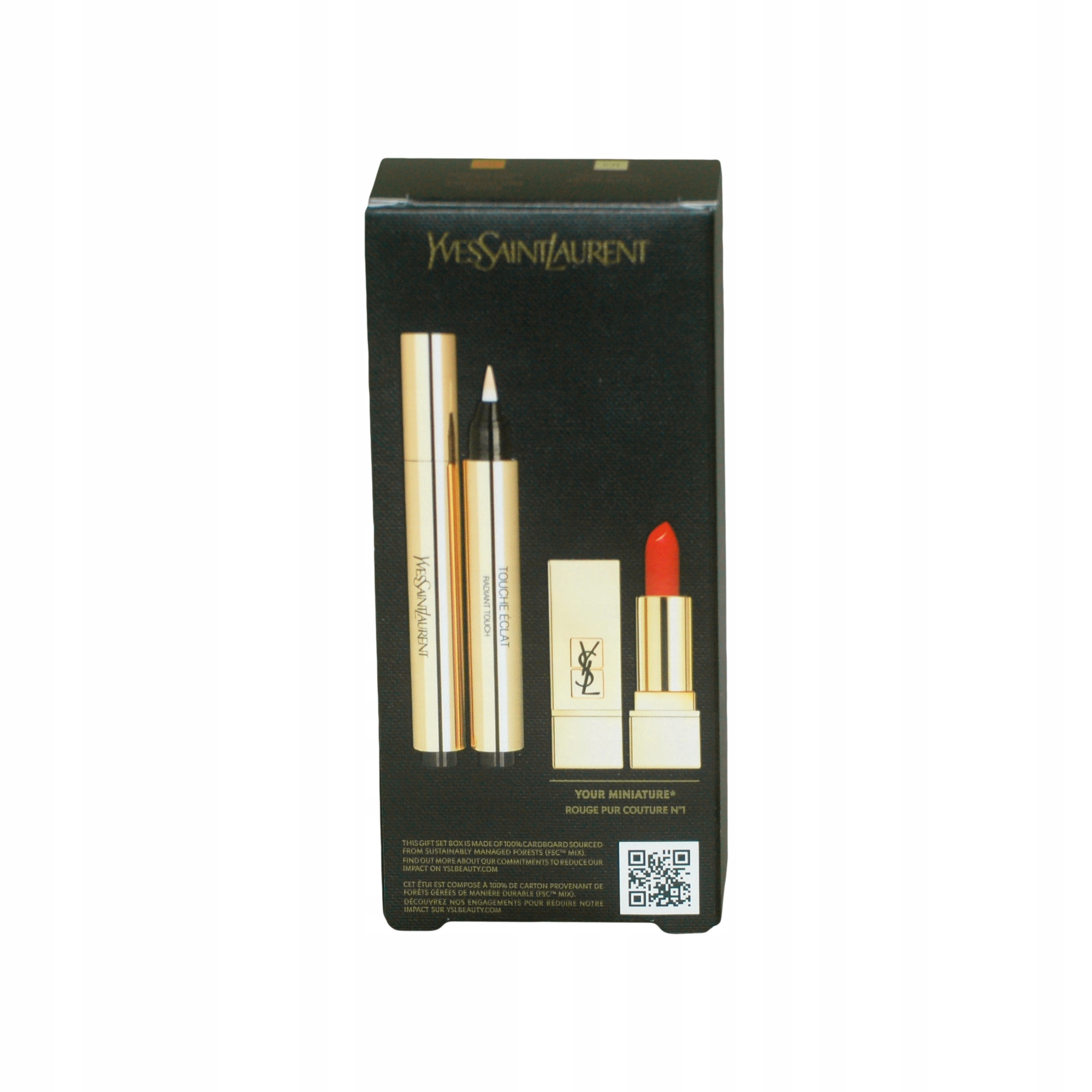 Ysl Yves Saint Laurent zestaw Touche Eclat korektor pomadka Rouge Pur
