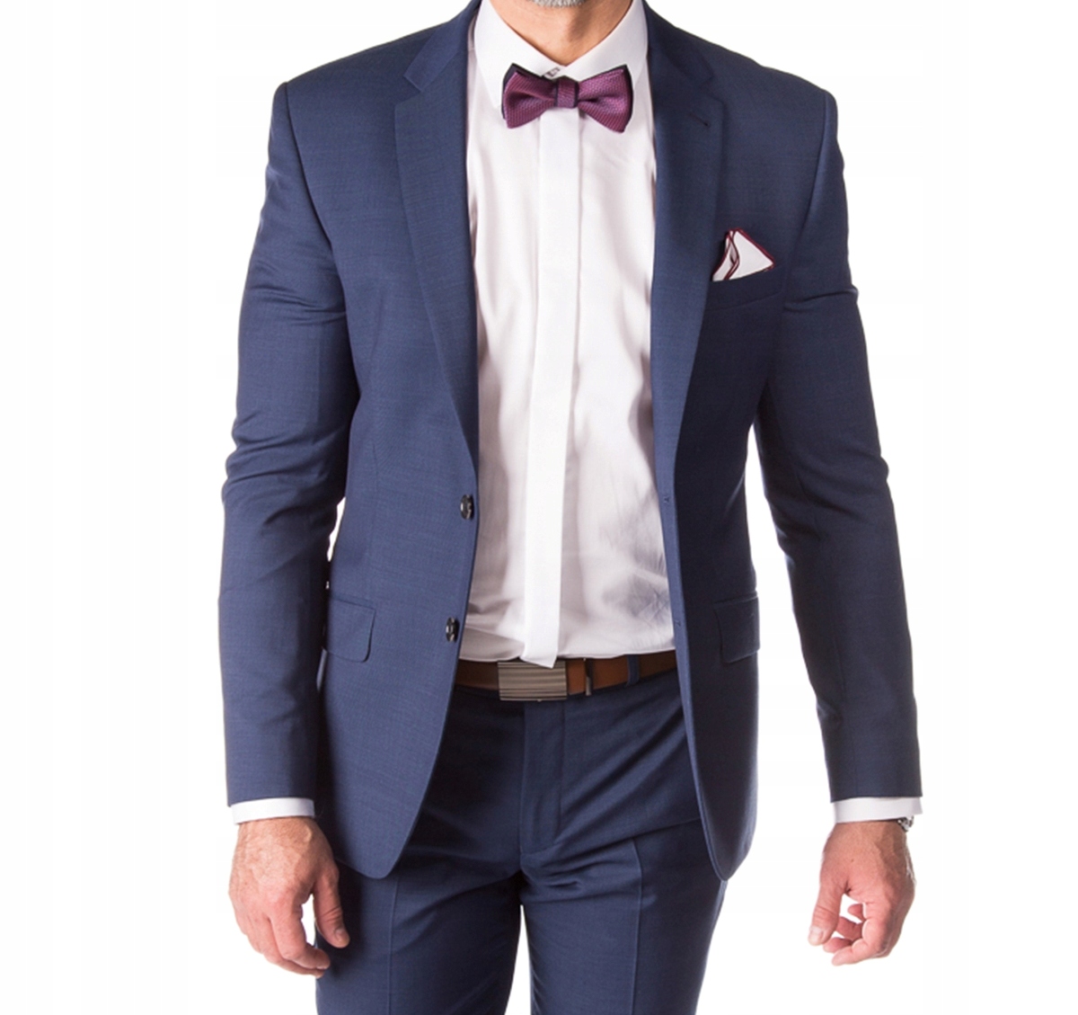 Pánský jednořadý oblek modrý Slim Premium 176/132/118