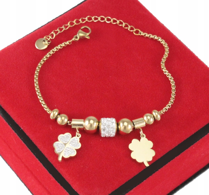 

Bransoletka Złota Modułowa Stal 316 L Koniczynki