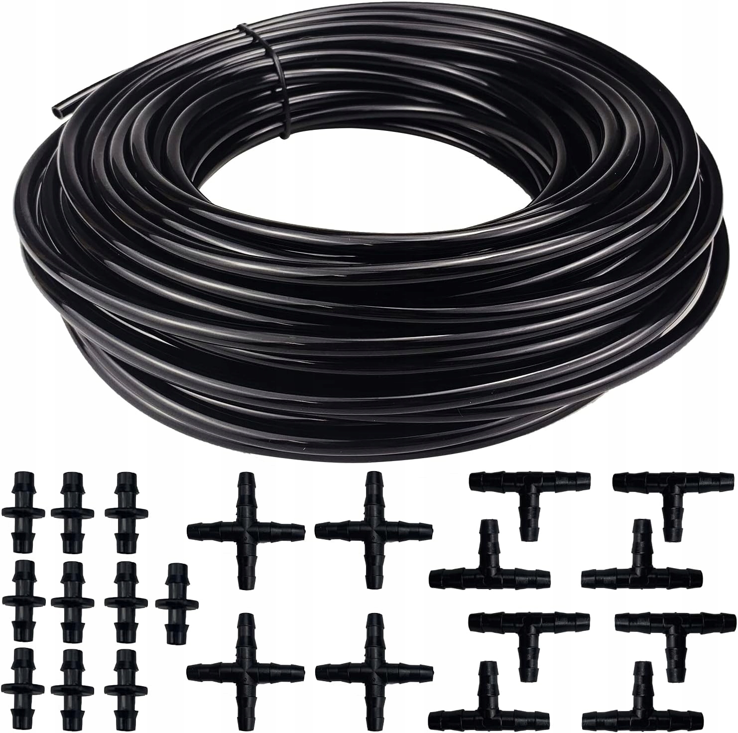 Hadice Pro Zahradní Zavlažování Skleníků 20 Metrů 4/7 MM Pvc Sada Konektorů