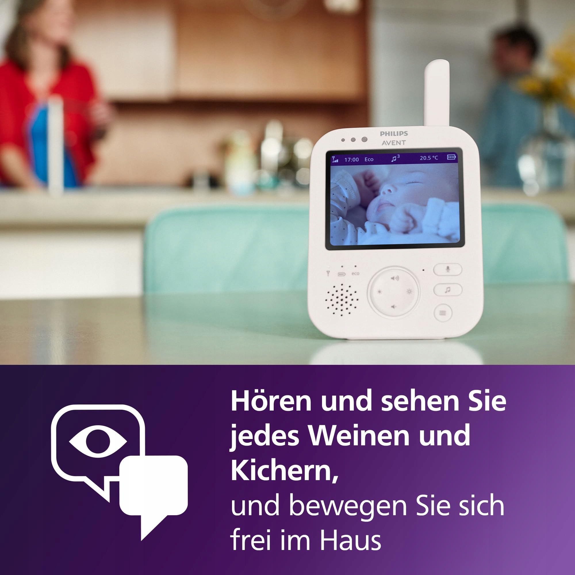 PHILIPS Avent Niania Elektroniczna Kamera 35" Zoom Termometr Nocny Widz — miniatura 7
