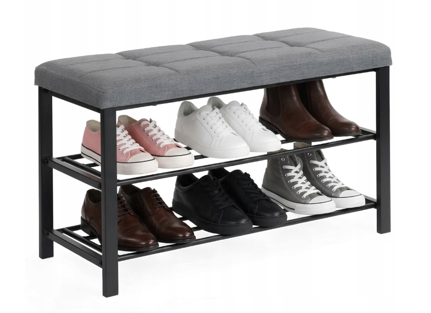 ŁAWKA SZAFKA NA BUTY Z SIEDZISKIEM TAPICEROWANA PÓŁKA DO PRZEDPOKOJU LOFT