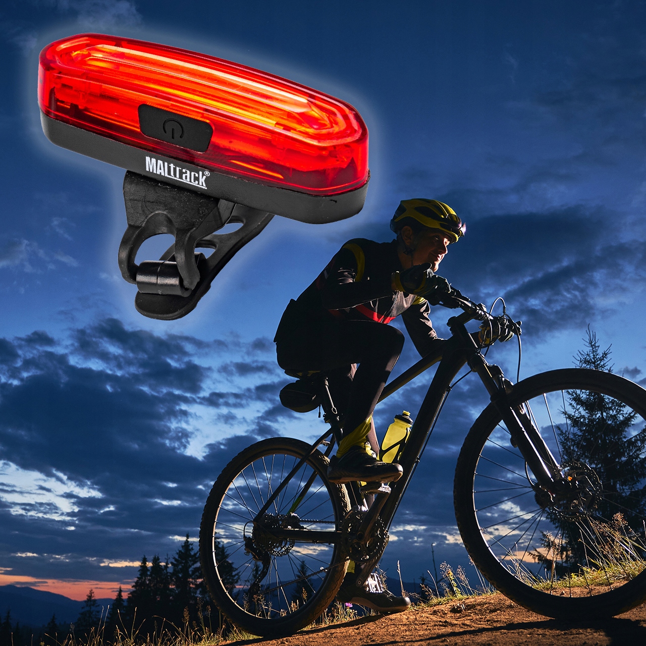 LAMPKA ROWEROWA TYLNA LED KABEL USB 360 STOPNI 120lm 650 OBRÓT 4 TRYBY IP65 Kolor dominujący pomarańcze i czerwienie